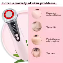 Facial massager LED light therapy sonic ion vibration skin